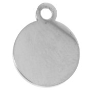 8 mm round charm - eye pattern with epoxy resin - 304 stainless steel - Turquoise x1