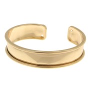 Eco Brass bracelet base with curved edge 15mm gold tone x1