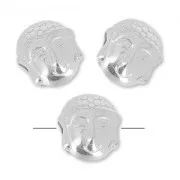 buddha bead 7 mm Antique Silver Plating x1