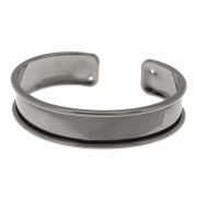 Eco Brass bracelet base with curved edge 15mm gunmetal x1|raw }}