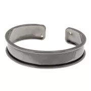 Eco Brass bracelet base with curved edge 15mm gunmetal x1