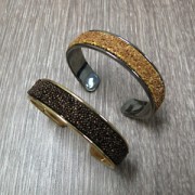 Eco Brass bracelet base with curved edge 15mm gunmetal x1