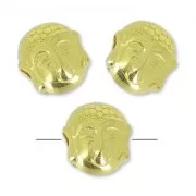 buddha bead 7 mm fine Gold plated x1