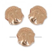 buddha bead 7 mm gold tone rose x1|raw }}