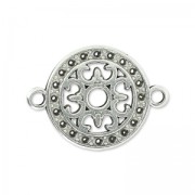 round filigreed spacer 2 loops 14 mm Antique Silver Plating x1|raw }}