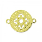 round filigreed spacer 2 loops 14 mm fine Gold plated x1