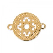 round filigreed spacer 2 loops 14 mm gold tone rose x1|raw }}