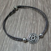 round filigreed spacer 2 loops 14 mm gold tone rose x1