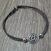 round filigreed spacer 2 loops 14 mm gold tone rose x1