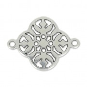 Flower filigreed spacer 2 loops 20mm Antique Silver Plating x1|raw }}