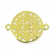 round filigreed spacer 2 loops 20mm fine Gold plated x1|raw }}