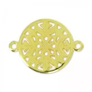 round filigreed spacer 2 loops 20mm fine Gold plated x1