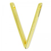 Spacer letter V 2 holes 28x20mm fine Gold plated x1|raw }}