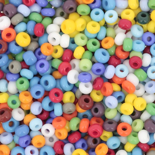 Preciosa 9/0 Seed Beads, 2.5 mm - Multicolored Opaque Mix, 20 g