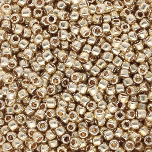 Seed beads Toho 11/0 TO11RPF559 - PF Galvanized Yellow Gold x8g