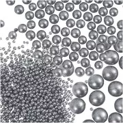 Assortment of mini glass beads from 0.6 to 3 mm - Silver x3