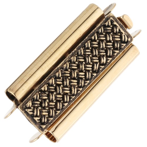 Beadslide clasp for clip-on bead weaving 24x14 mm - Antique Gold x1