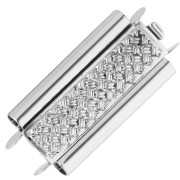 Beadslide clasp for clip-on bead weaving 24x14 mm - Rhodium x1|raw }}