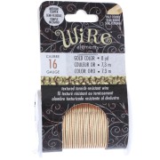 1.29 mm semi-hard hammered round copper wire - Tarnish-resistant gold-plated x7.3 m