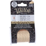 1.02 mm semi-hard hammered round copper wire - Tarnish-resistant gold-plated x9.1 m