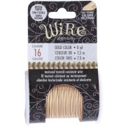 1.29 mm semi-hard ribbed round copper wire - Tarnish-resistant gold-plated x7.3 m