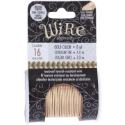 1.29 mm semi-hard ribbed round copper wire - Tarnish-resistant gold-plated x7.3 m