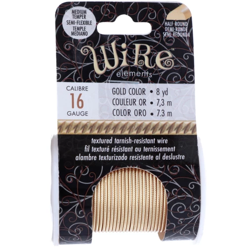 1.29 mm semi-hard twisted round copper wire - Gold-plated to prevent tarnishing x7.3m