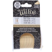 Half-round twisted copper wire 1.02 mm semi hard - Gold anti-tarnish x9.1m