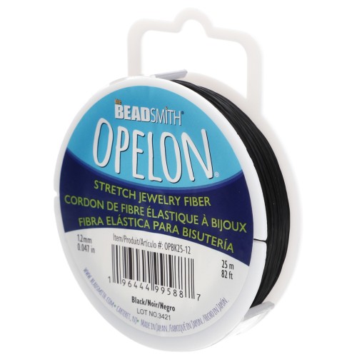 Opelon 1.2 mm elastic fiber thread - Black x25m