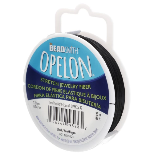 Opelon 1.2 mm elastic fiber thread - Black x25m