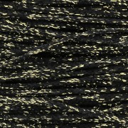 Sticky synthetic cord 1mm black/gold tone x 1 m