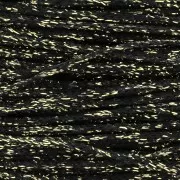 Sticky synthetic cord 1mm black/gold tone x 1 m