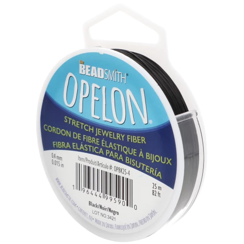 Opelon 0.4 mm elastic fiber wire - Black x25m