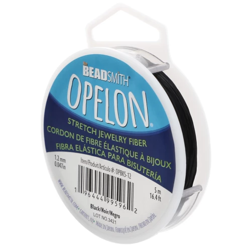 Opelon 1.2 mm elastic fiber thread - Black x5m