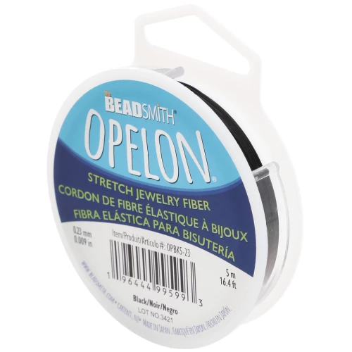 Opelon 0.23 mm elastic fiber wire - Black x5m