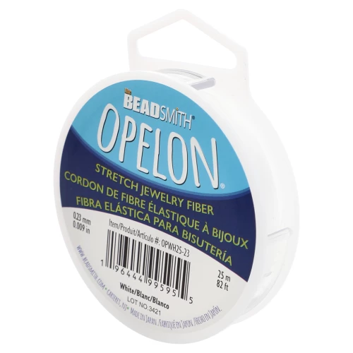 Opelon 0.23 mm elastic fiber thread - White x25m
