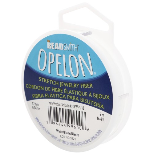 Opelon 1.2 mm elastic fiber thread - White x5m