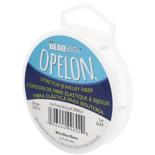 Opelon 0.4 mm elastic fiber thread - White x5m