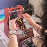 Adjustable wooden bead loom x1