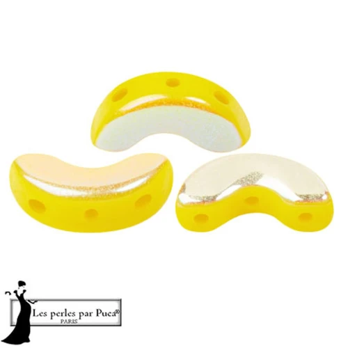 Arcos® glass beads by Puca® 5x10 mm - Opaque Jonquil AB x10g