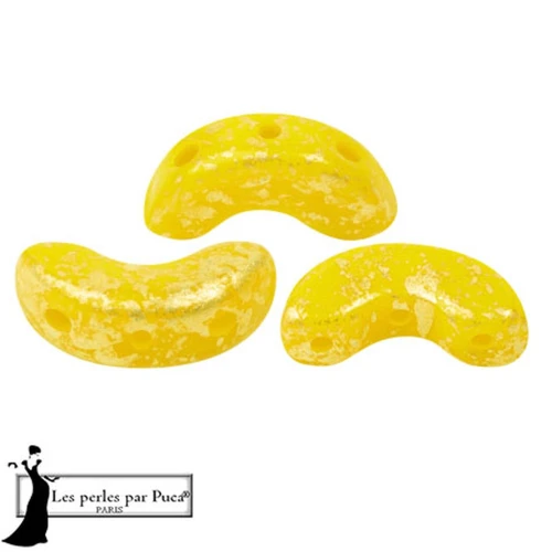 Arcos® glass beads by Puca® 5x10 mm - Opaque Jonquil Splash x10g