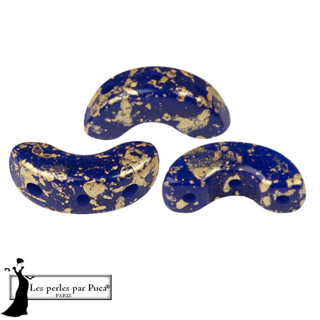 Arcos® glass beads by Puca® 5x10 mm - Opaque Sapphire Splash x10g