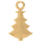 17x10mm Christmas tree charm epoxy resin - Fine gold plated - Green glitter x1