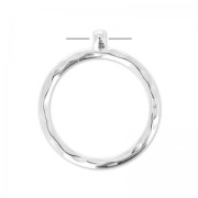 Pendant hammered Ring 41 mm Antique Silver Plating x1|raw }}