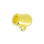 Metal tube charms pendant 1 ring 8x7 mm fine Gold plated x1