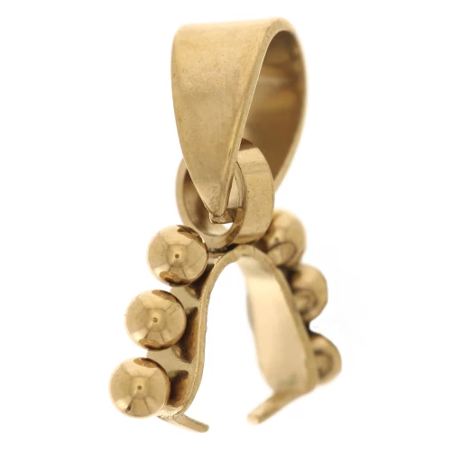 15 mm pendant clip with small balls - 304 stainless steel, gold-plated x1