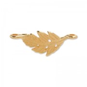Feather spacer 2 rings 23 mm gold tone rose x1|raw }}
