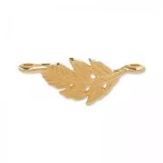 Feather spacer 2 rings 23 mm gold tone rose x1