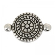 Round fancy spacer 2 rings 23 mm Antique Silver Plating x1