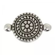 Round fancy spacer 2 rings 23 mm Antique Silver Plating x1